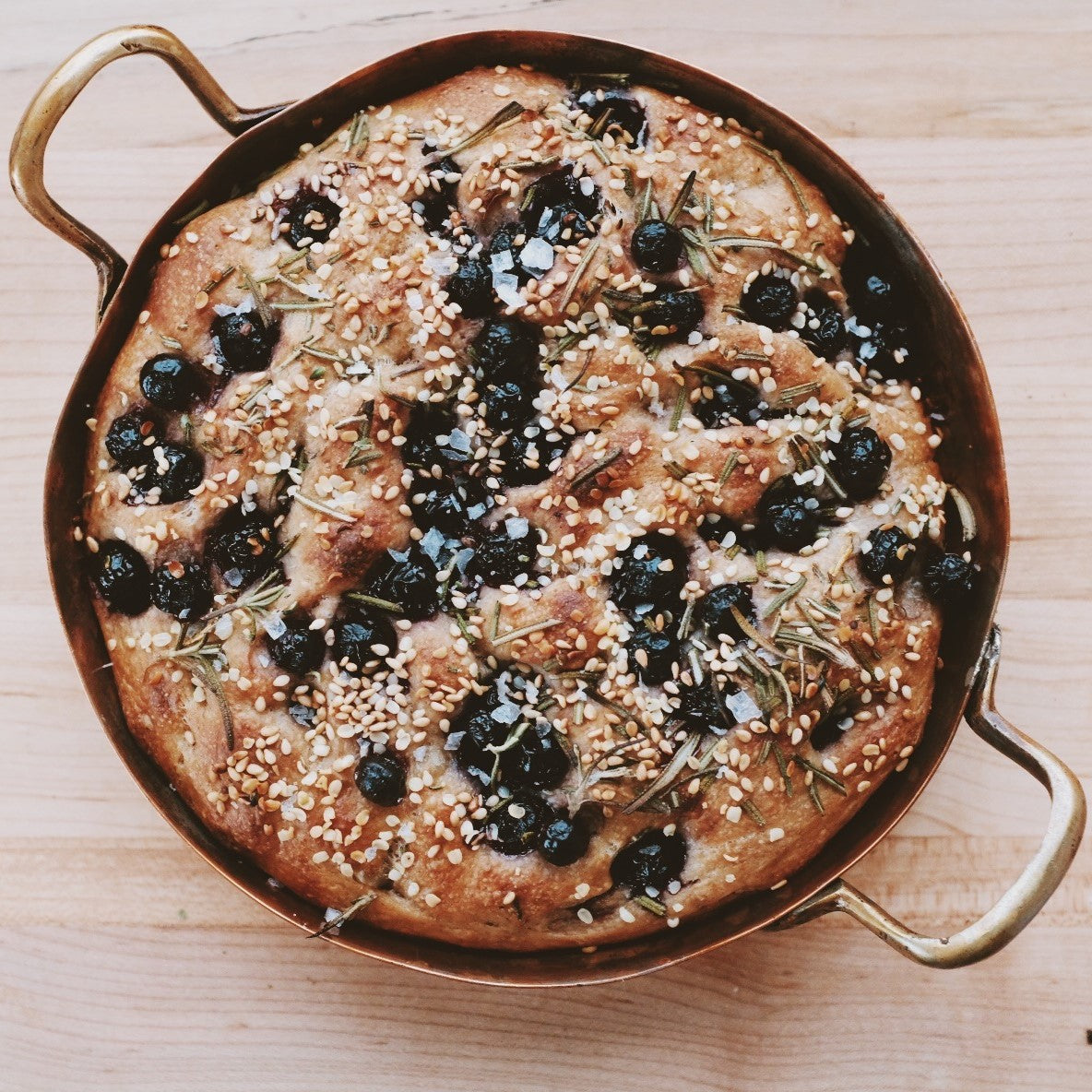 Naturally Leavened Pickled Blueberry & Rosemary Focaccia