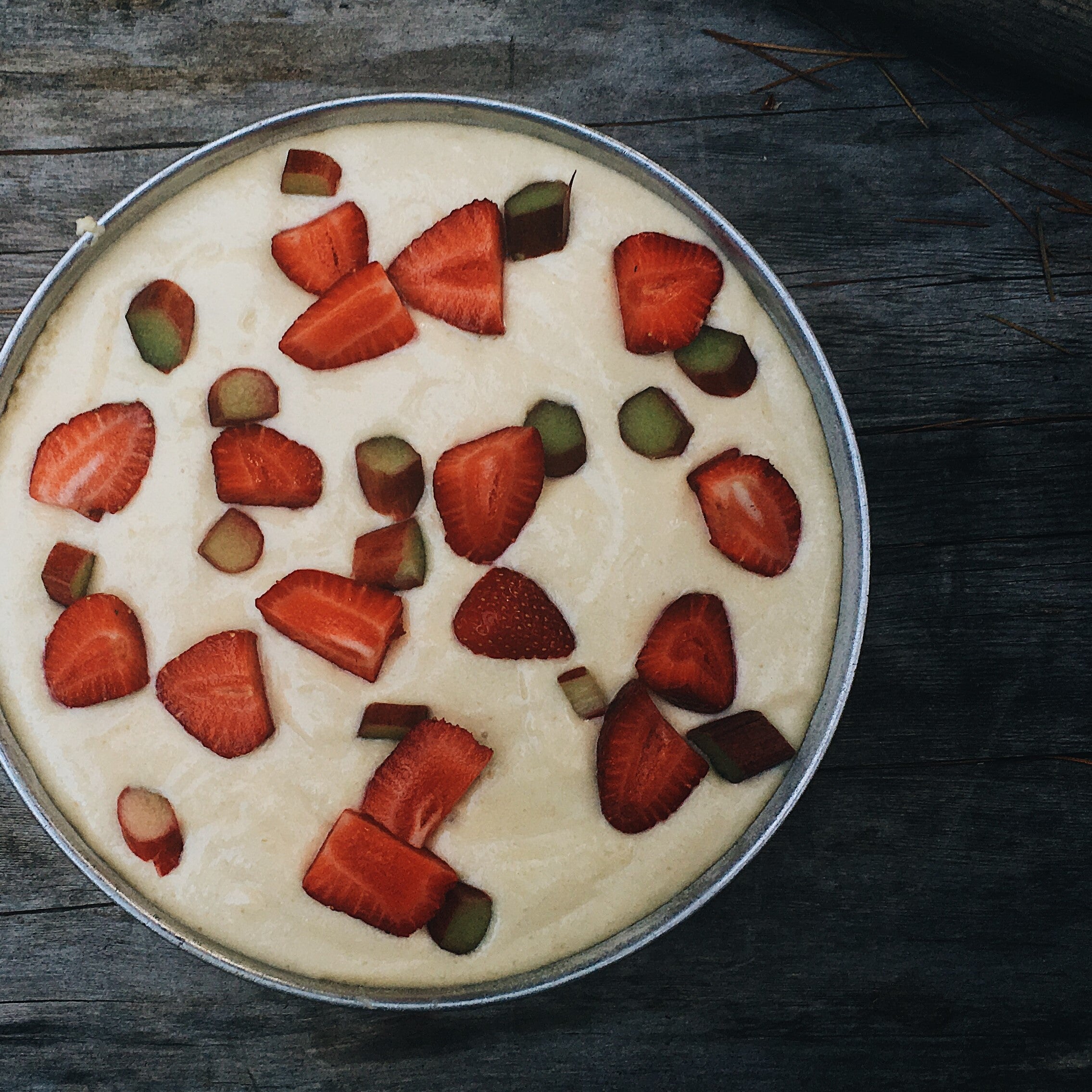 Strawberry-Rhubarb Buttermilk Cake